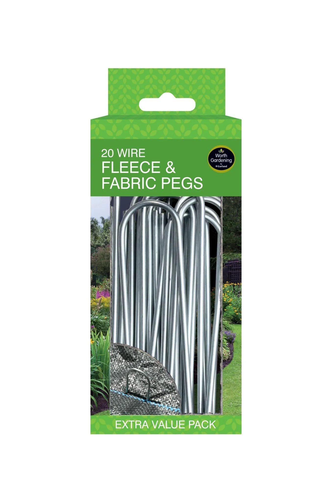 Wire Fleece and Fabric Pegs, Galvanised Steel Garden Pegs, 20 Pack