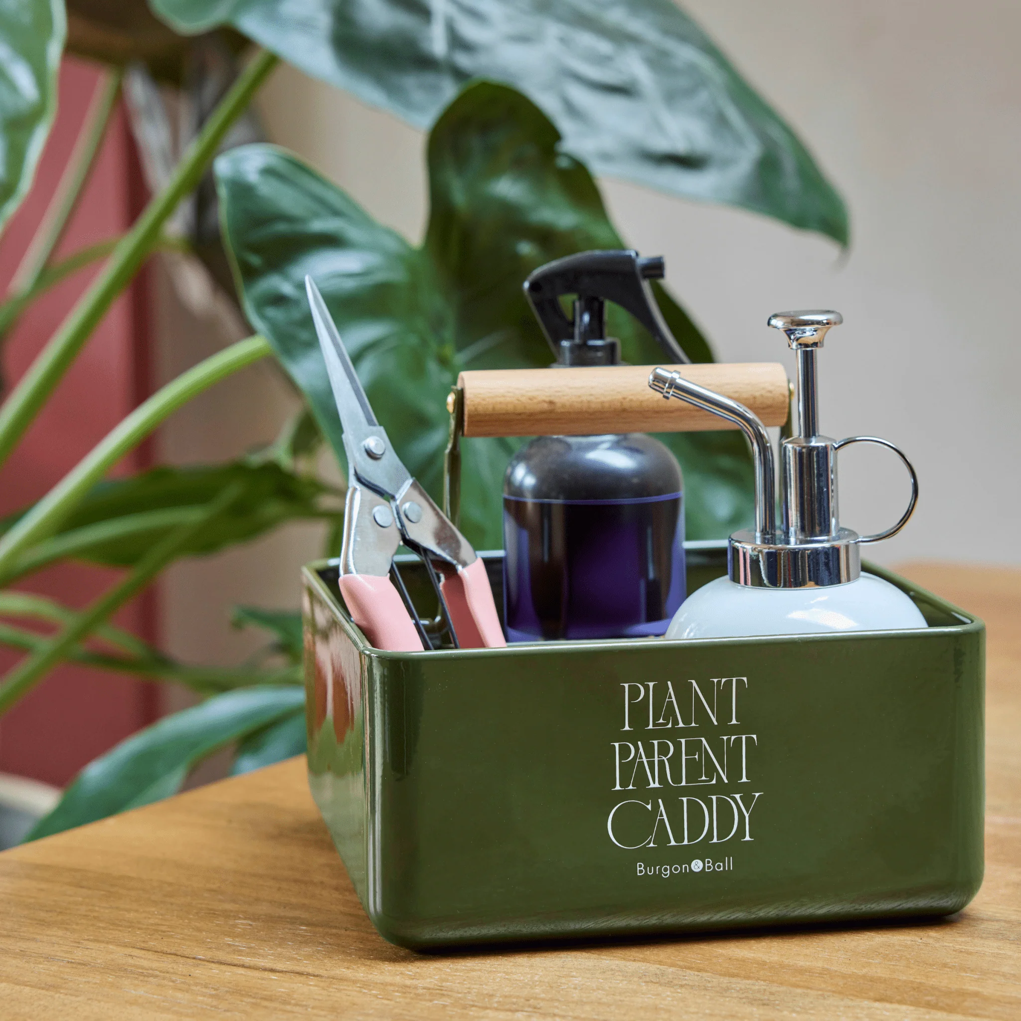 Burgon and Ball Plant Parent Caddy Olive Green Indoor Plant Storage Caddy - Image 7