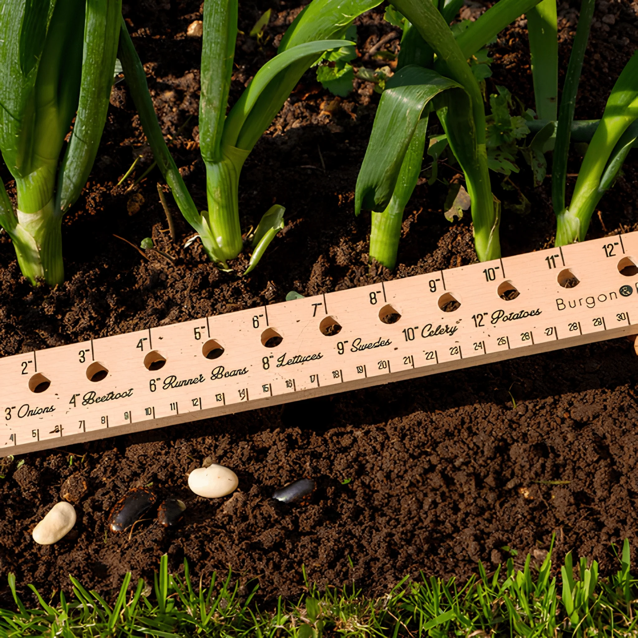 Burgon and Ball Planting Ruler FSC Beech Seed Sowing Tool 30cm - Image 4