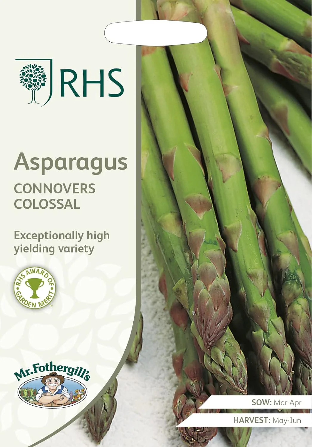 Mr Fothergills RHS Asparagus Connover's Colossal Seeds AGM Heritage Perennial