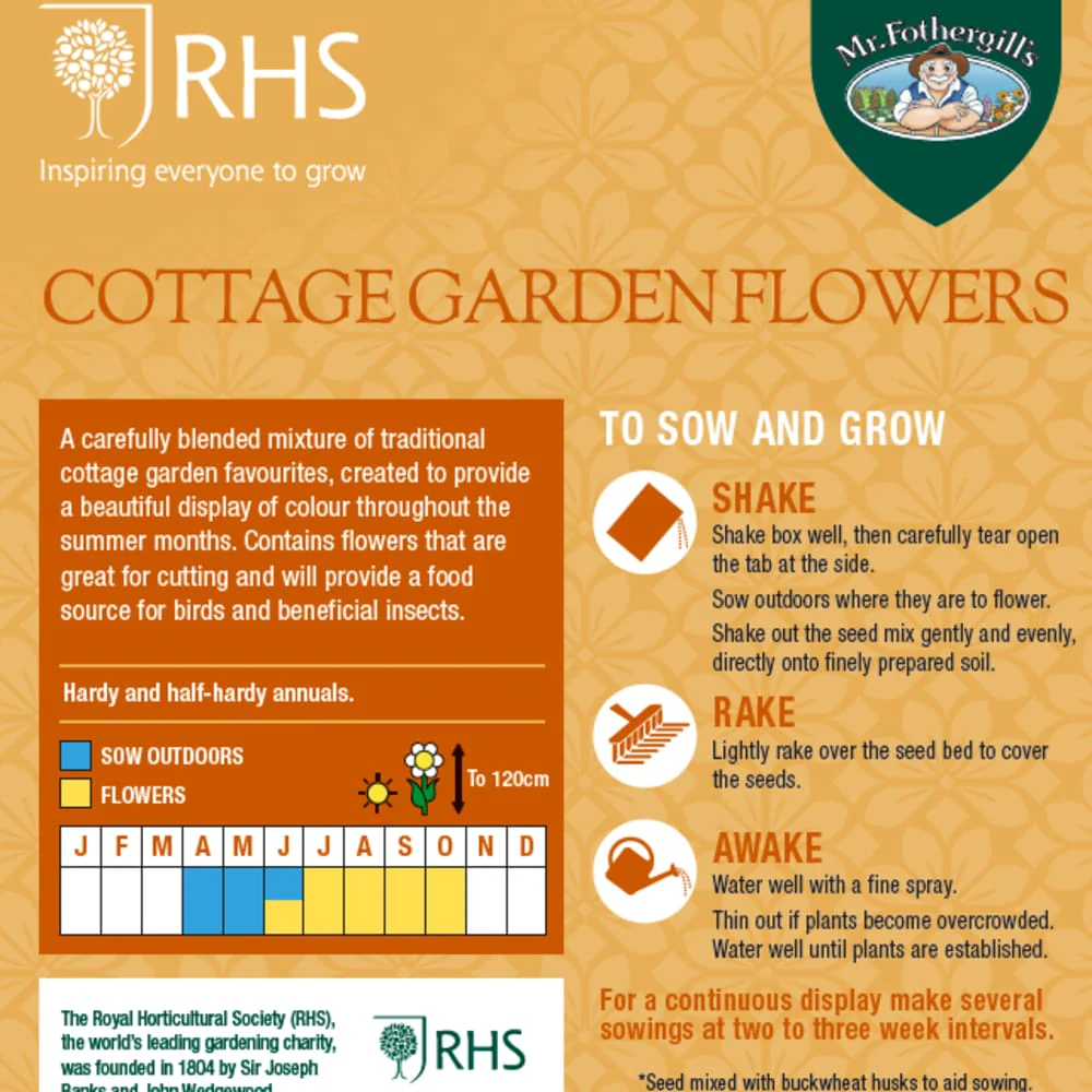 RHS Cottage Garden Easy Sow Seeds 20g Box - Image 4