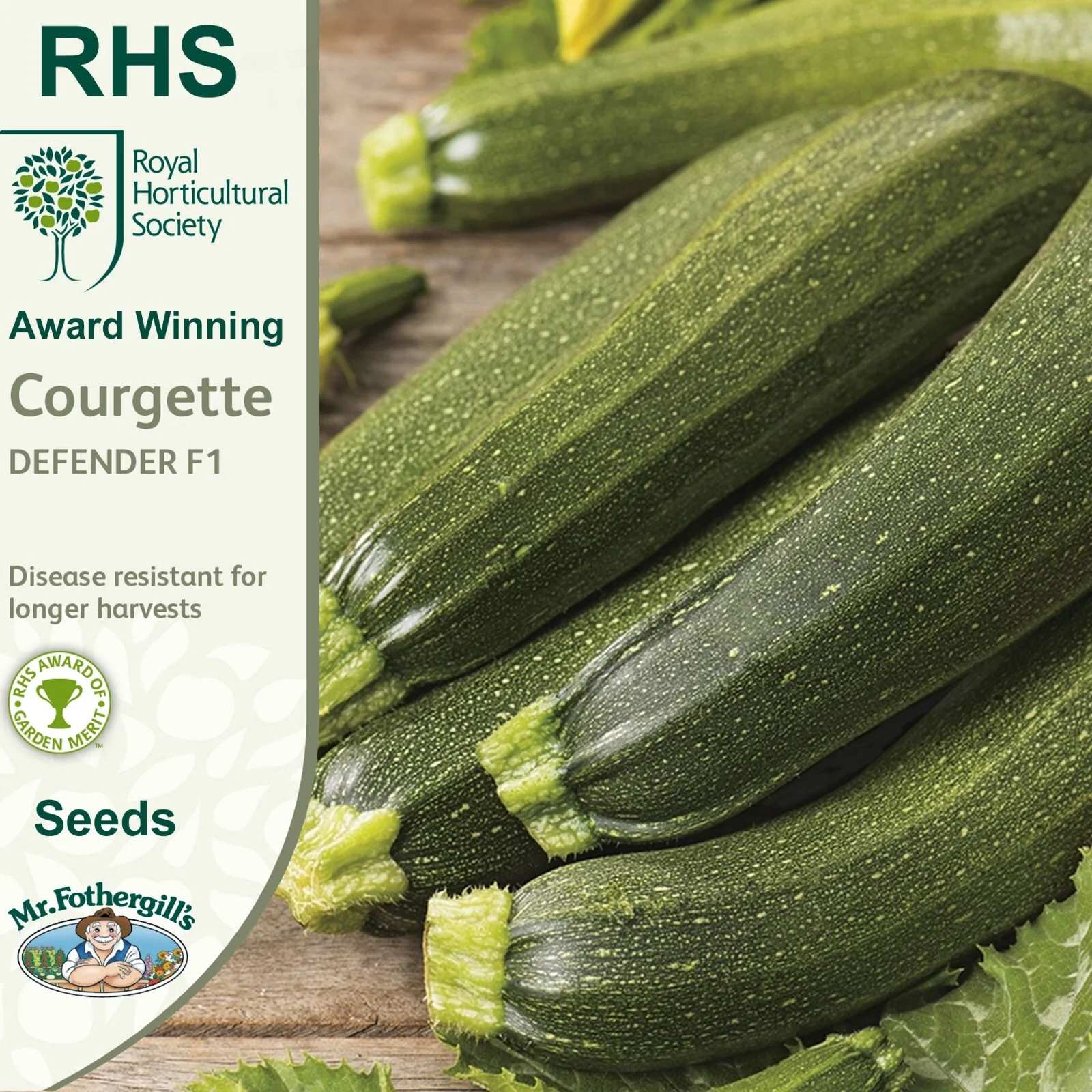 RHS Courgette Defender F1 Seeds 10 Seeds, Award Winning Vegetable Seeds for High Yield Crops