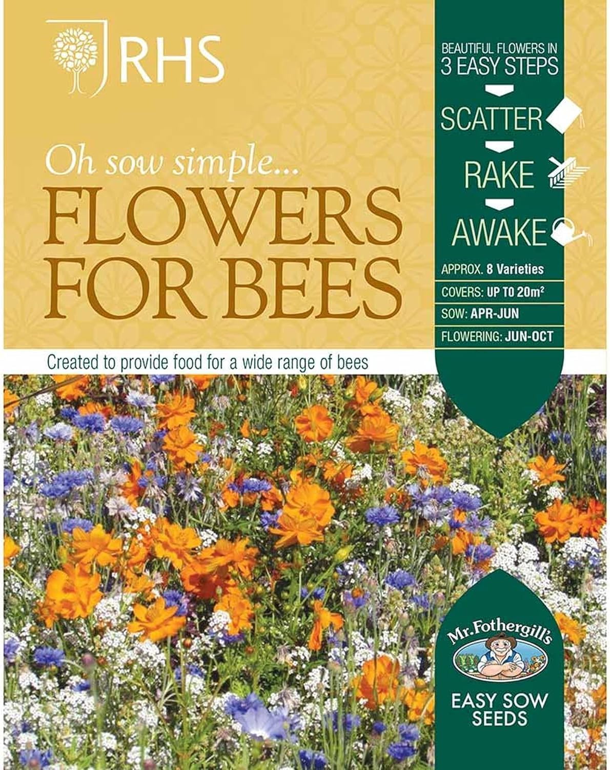 Mr Fothergill’s RHS Flowers For Bees Easy Sow Seeds 20g Box - Image 3