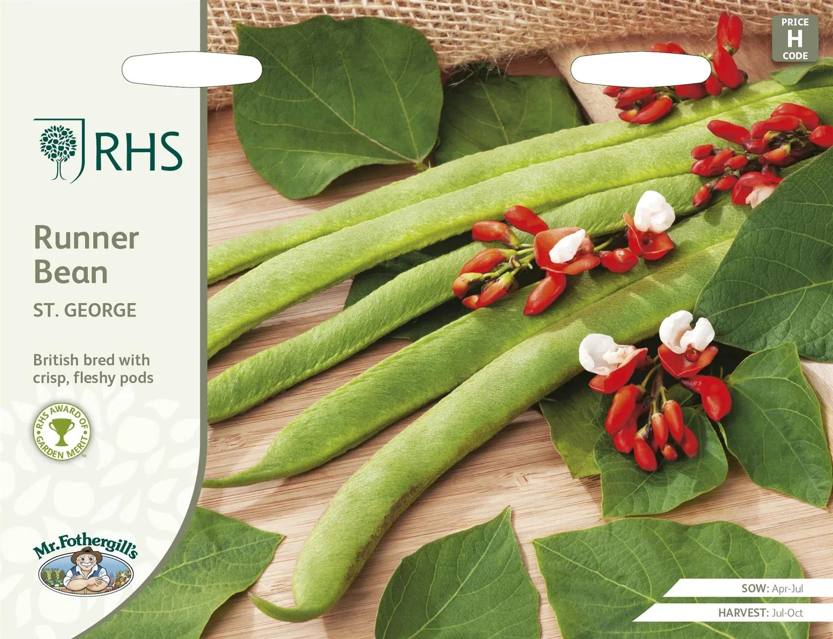 Mr Fothergills RHS Runner Bean St George Seeds AGM Early Prolific