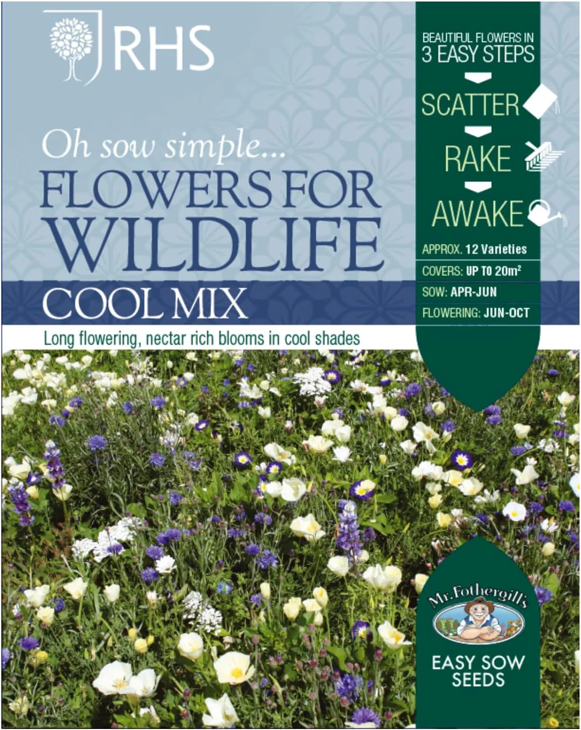 RHS Flowers For Wildlife Cool Mix Easy Sow Seeds 20g Box - Image 5