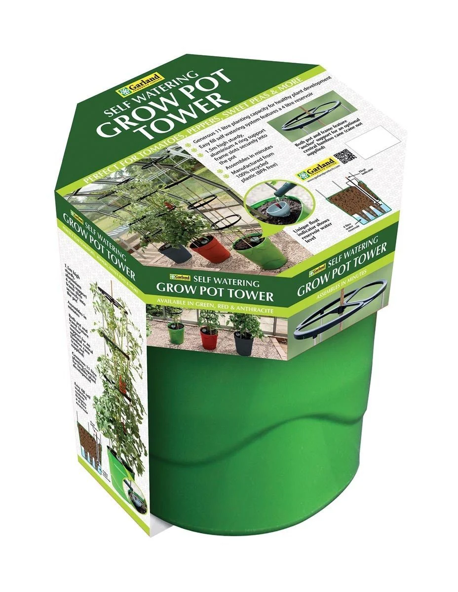 Self-Watering Grow Pot Tower – Vertical Garden System in Green, Red and Anthracite Grey | Garland - Image 2