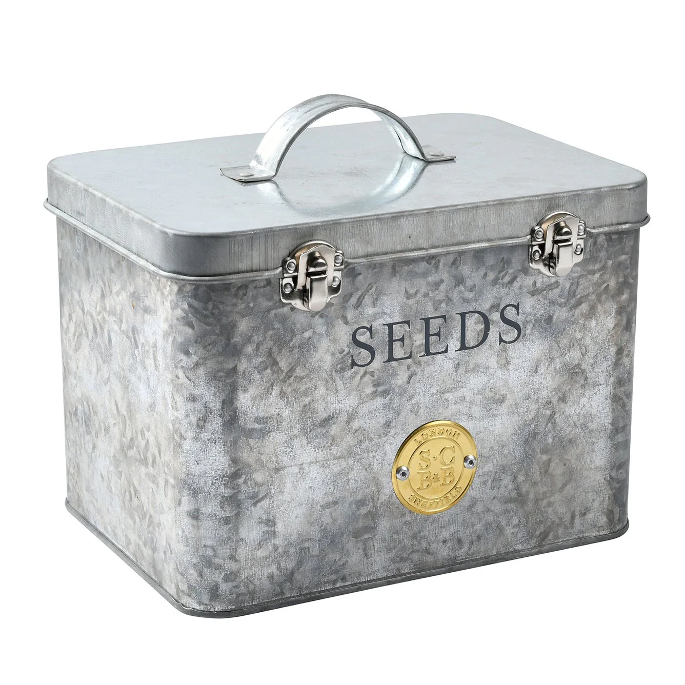Galvanised Seed Tin – Stylish Storage with Inner Compartments | Sophie Conran by Burgon & Ball